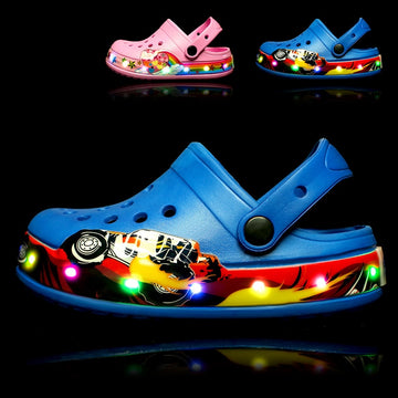 Children Cute Cartoon Croc Sandals LED